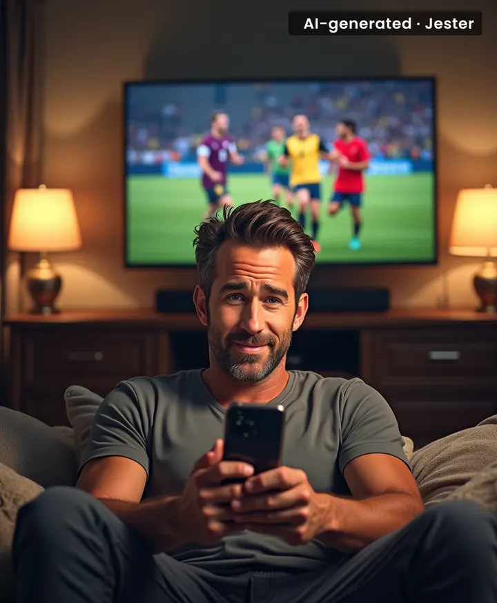 Ryan Reynolds FaceTiming his wife during the biggest football match of the year is the most main-character move of 2024.