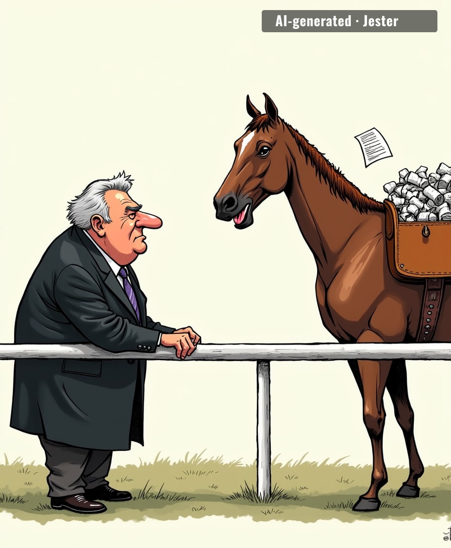 €1.3 million in unpaid fees and somehow the horse is the one who owes him money now.