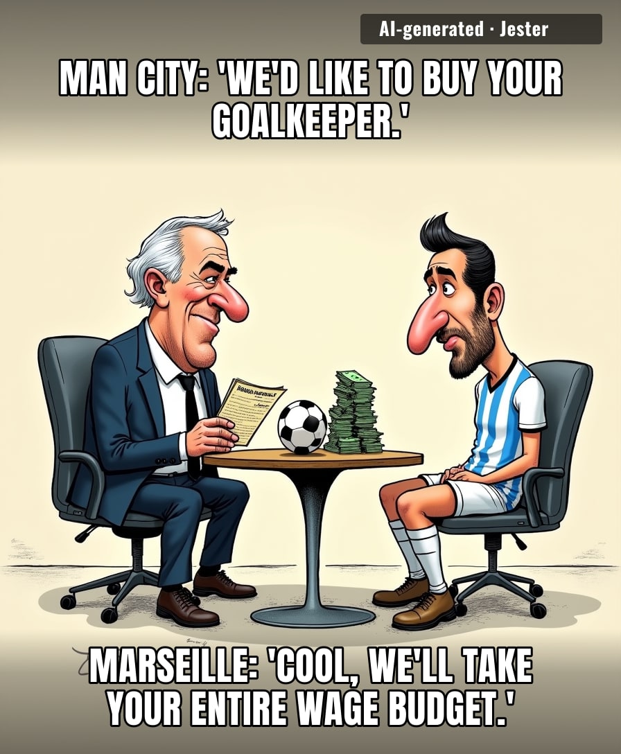Man City's transfer strategy: just keep throwing money until the other club's resistance eventually gets confused for a yes.