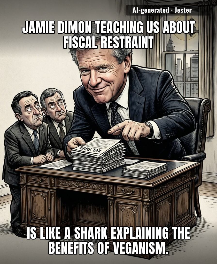 The man who practically invented the 'too big to fail' tax is now lecturing the government on how not to hurt his feelings, because apparently, the only thing more fragile than a bank balance is a billionaire's ego.