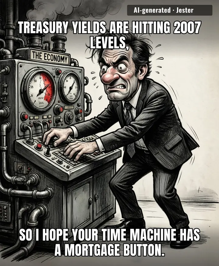 The economy is doing a 2007 remake, but with fewer frosted tips and more existential dread.