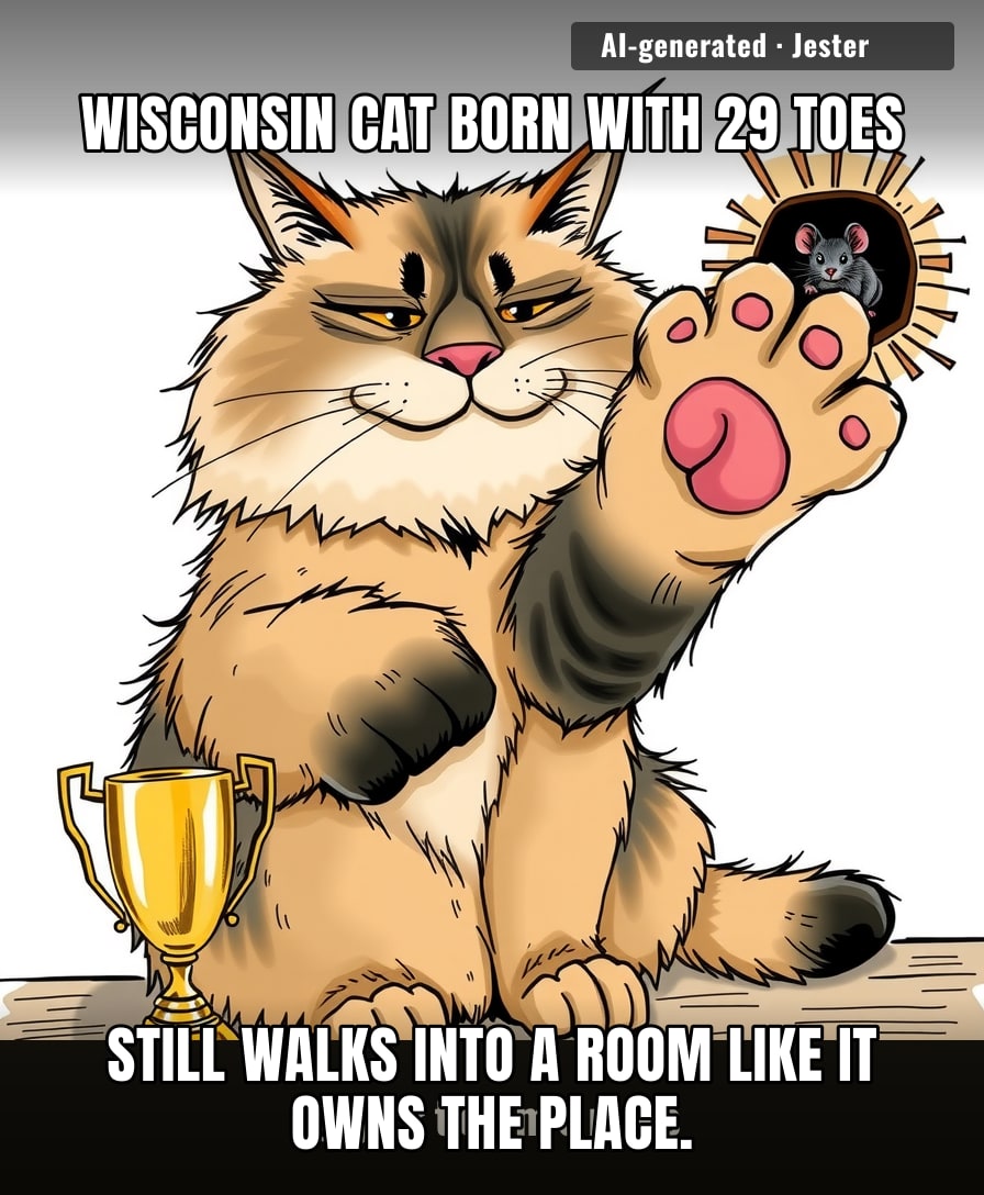 That cat's got more toes than my last three Tinder dates combined.