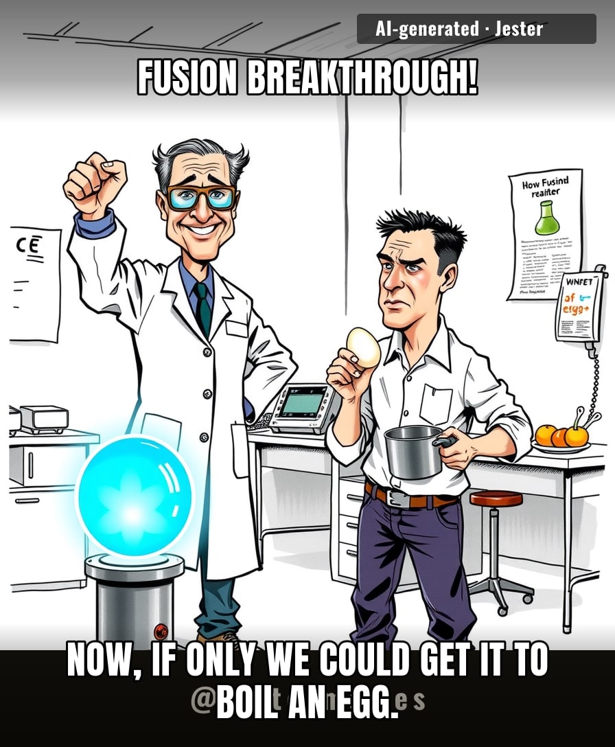 We've solved the energy crisis, but only for a lab that doesn't pay its own electricity bill.