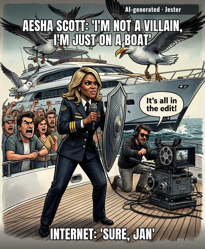Aesha Scott addressing controversy is like a seagull apologizing for stealing your chips—technically remorseful, but we all know it'll happen again.