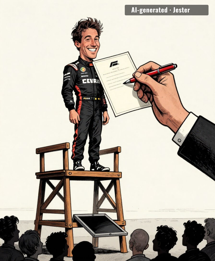 the podium has a trapdoor, and it's always the driver's side.