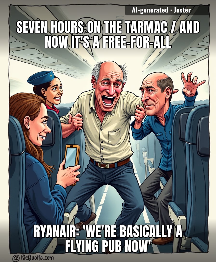 Seven hours on a plane with strangers and someone finally snapped — the real miracle is it took that long.
