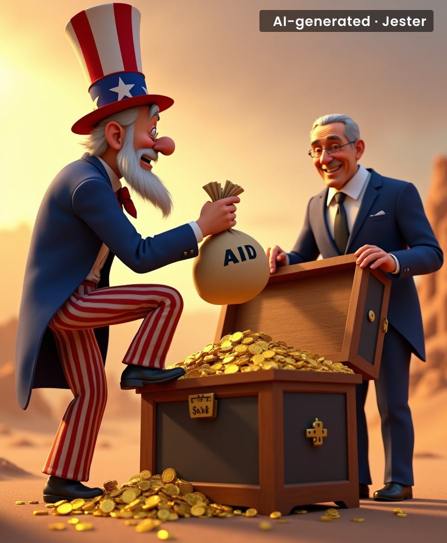 Looks like the Uncle Sam piggy bank has a lot of spare change for his favorite nephew.