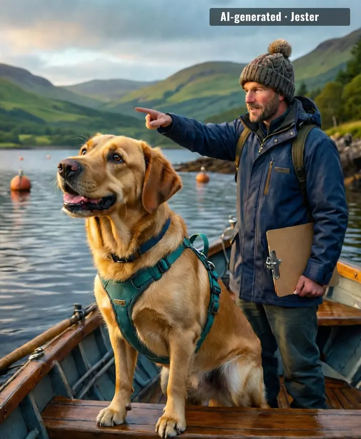 Scotland's first line of defense against sea vomit is a Labrador with a doctorate's worth of colleagues.
