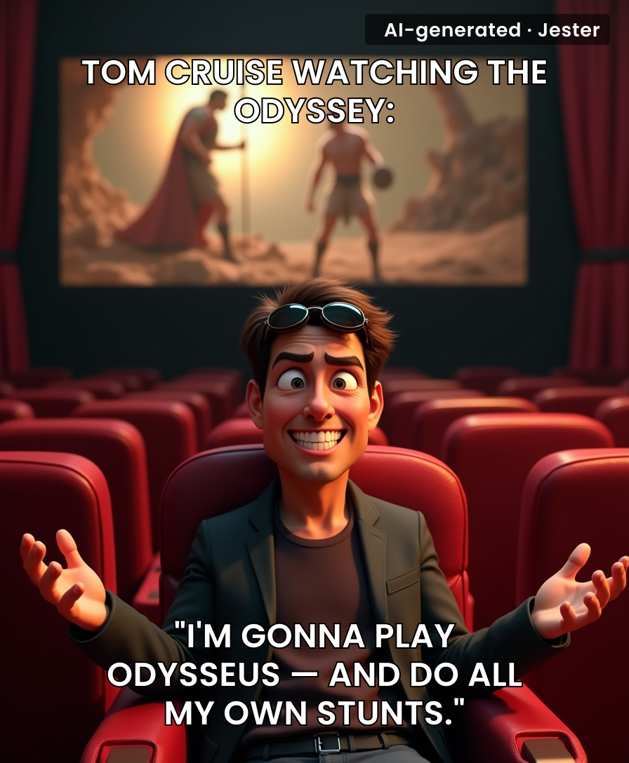 Tom Cruise heard 'The Odyssey' and immediately started training to jump a motorcycle over the Trojan Horse.