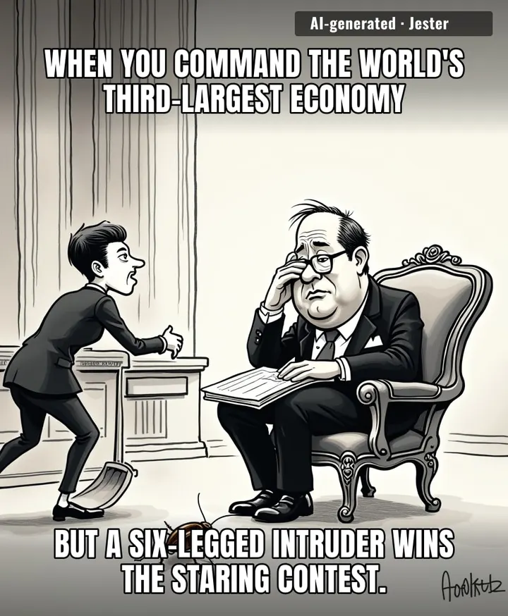 The Prime Minister of Japan is now the only world leader to lose a geopolitical standoff to a bug.