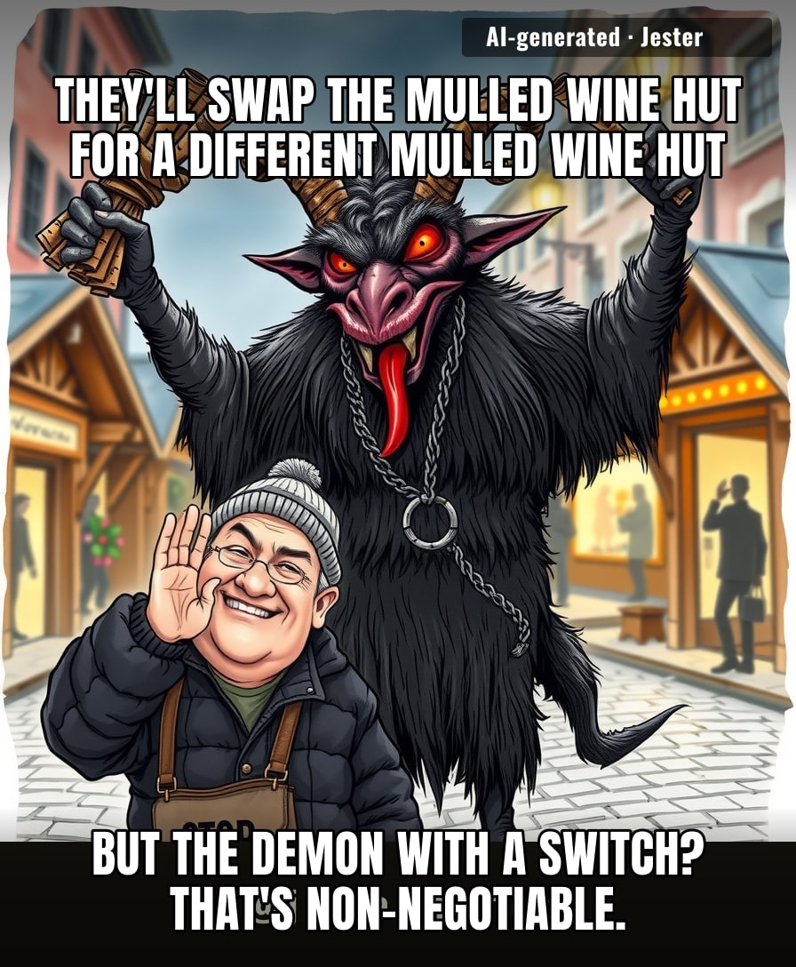 The real reason Europe invented Christmas markets was to give Krampus a reliable place to find you.