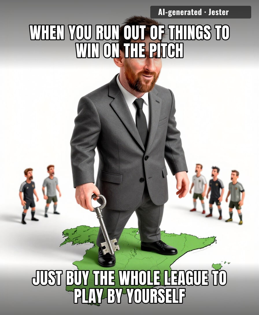 Messi isn't playing soccer anymore, he's just playing Monopoly with the Segunda Division.