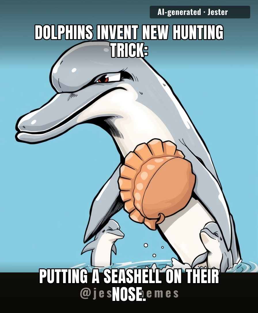 Typical, dolphins show off their newest hack and we're still trying to figure out how to open a jar.