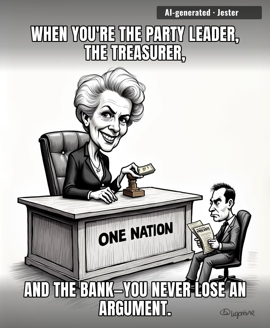 Pauline Hanson running a party that owes her a million bucks is less 'political movement' and more 'the world's most aggressive payday loan storefront'.