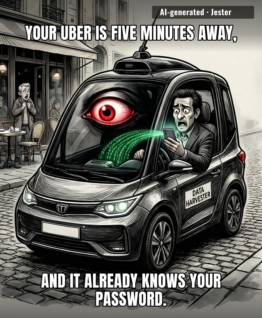 The future of transport is finally here: you get a ride to the airport and the Chinese government gets a complete copy of your browser history.