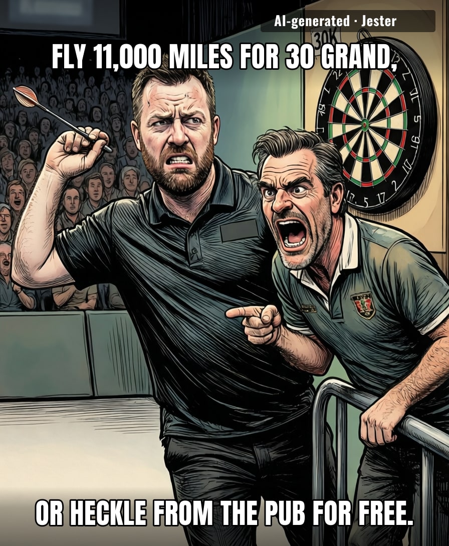 Darts pros travel to the other side of the planet just to hear the same drunk heckles they get at their local.