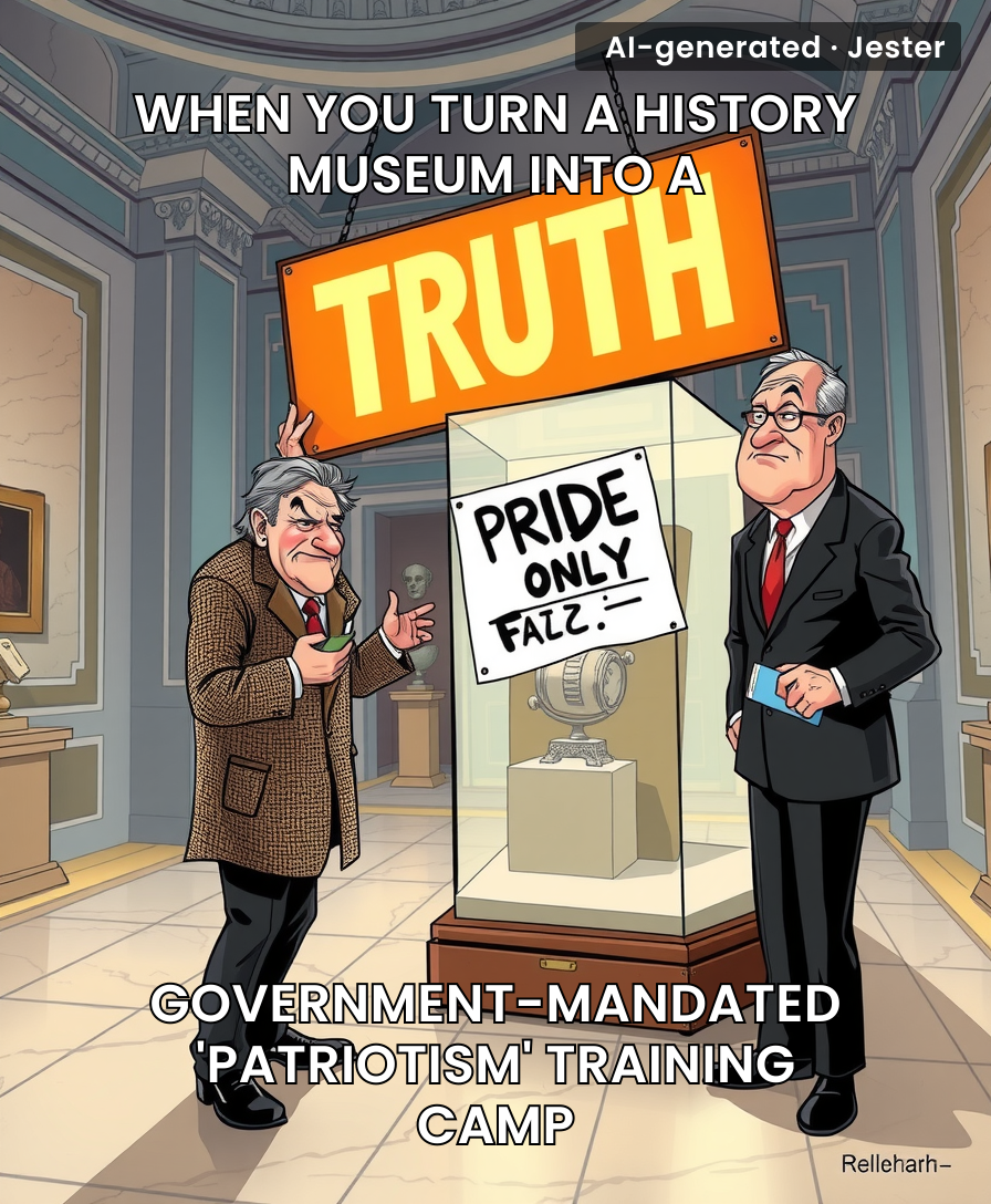 The irony of forcing a museum to teach patriotism is that it immediately becomes the most dishonest exhibit they've ever hosted.