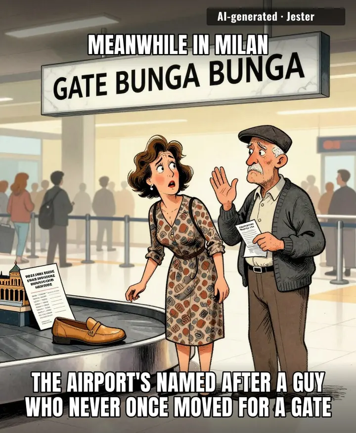 Milan Malpensa: an airport named after a man who ran a whole country in absentia.