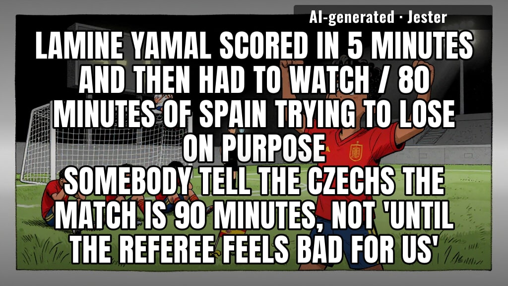 Arsenal's goalkeeper fumbled a header into his own net and the ref had to check VAR to see if Spain was allowed to still be winning