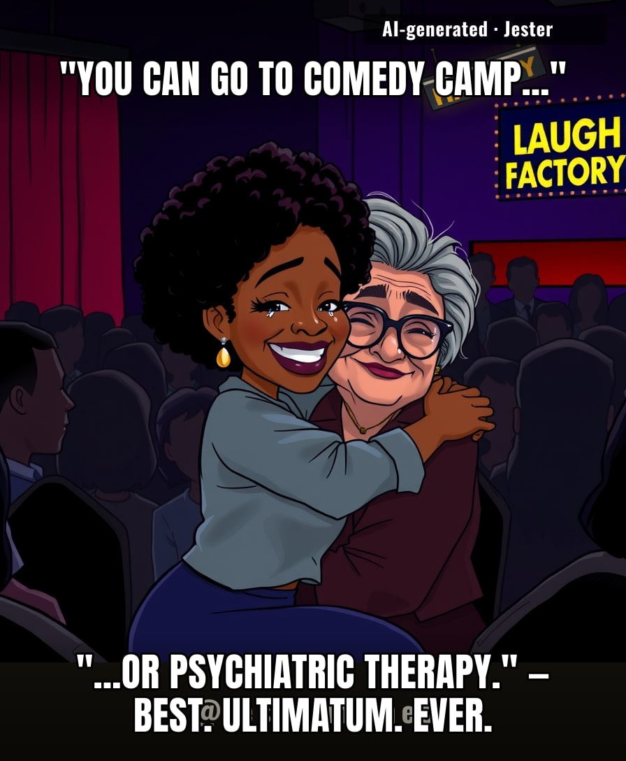 A social worker's ultimatum: comedy camp or therapy. Tiffany chose laughter, and now the whole world gets the punchline.