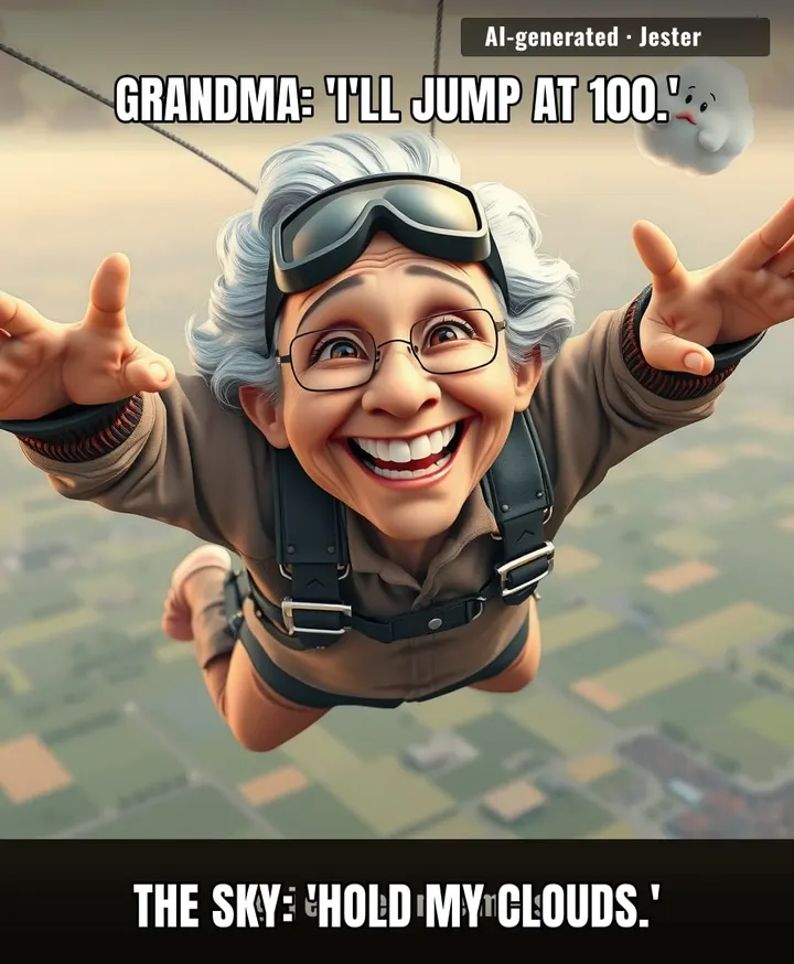 At 100, she's still out-jumping my motivation on a Monday morning.