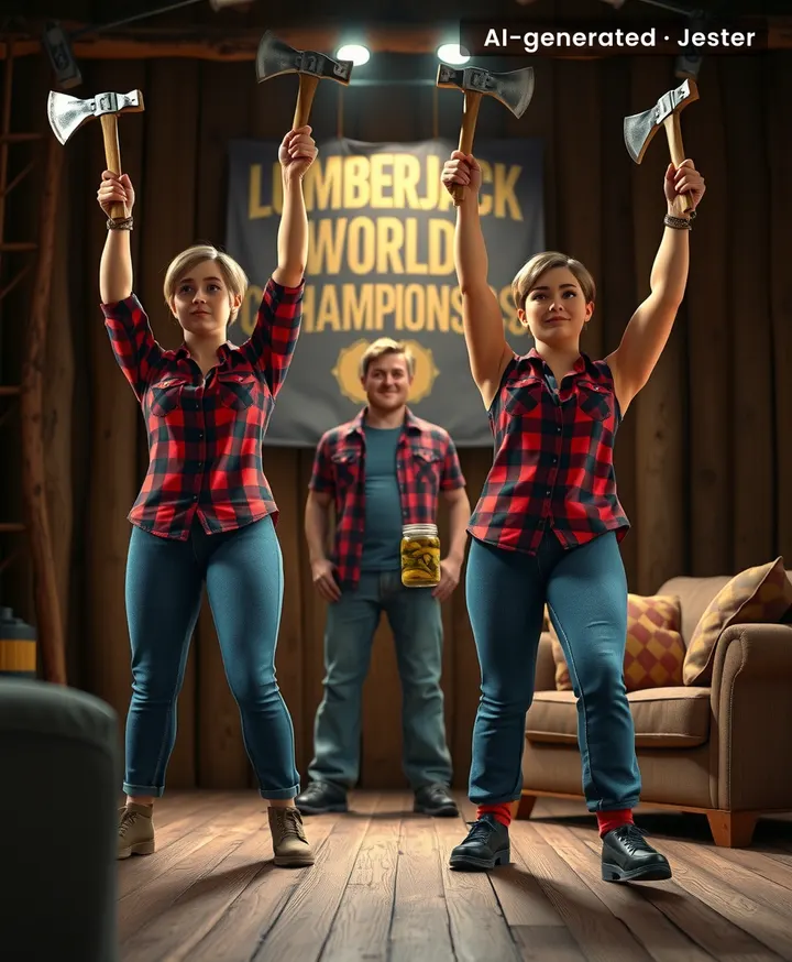 The only thing more terrifying than a lumberjack world champion is realizing they probably use the same technique to open their mail.