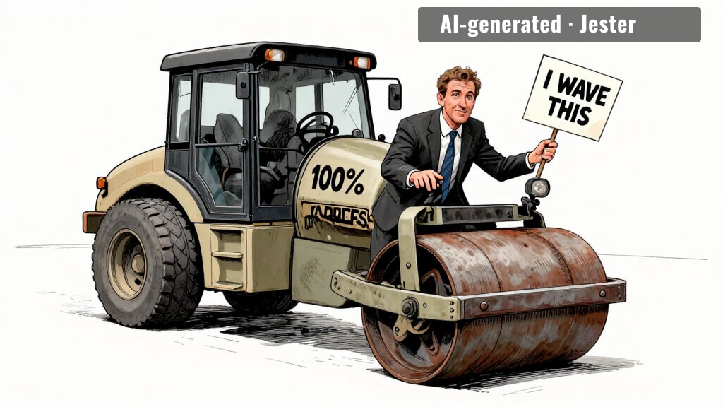 getting out of the way of your own legislation is the ultimate move.
