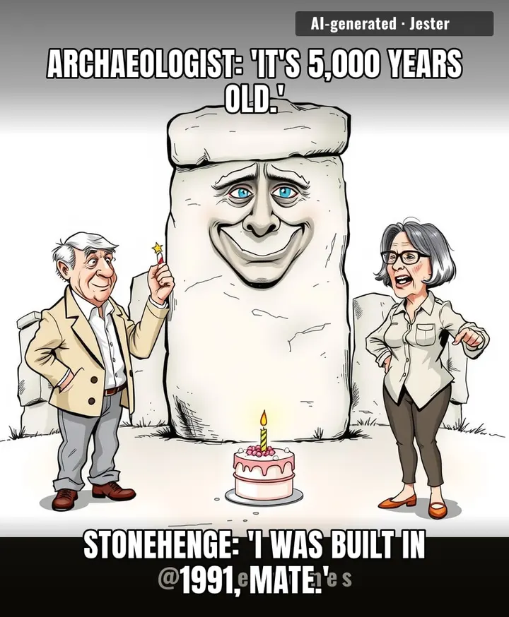the official listing now reads: 'stonehenge, built 1992, still no explanation.'