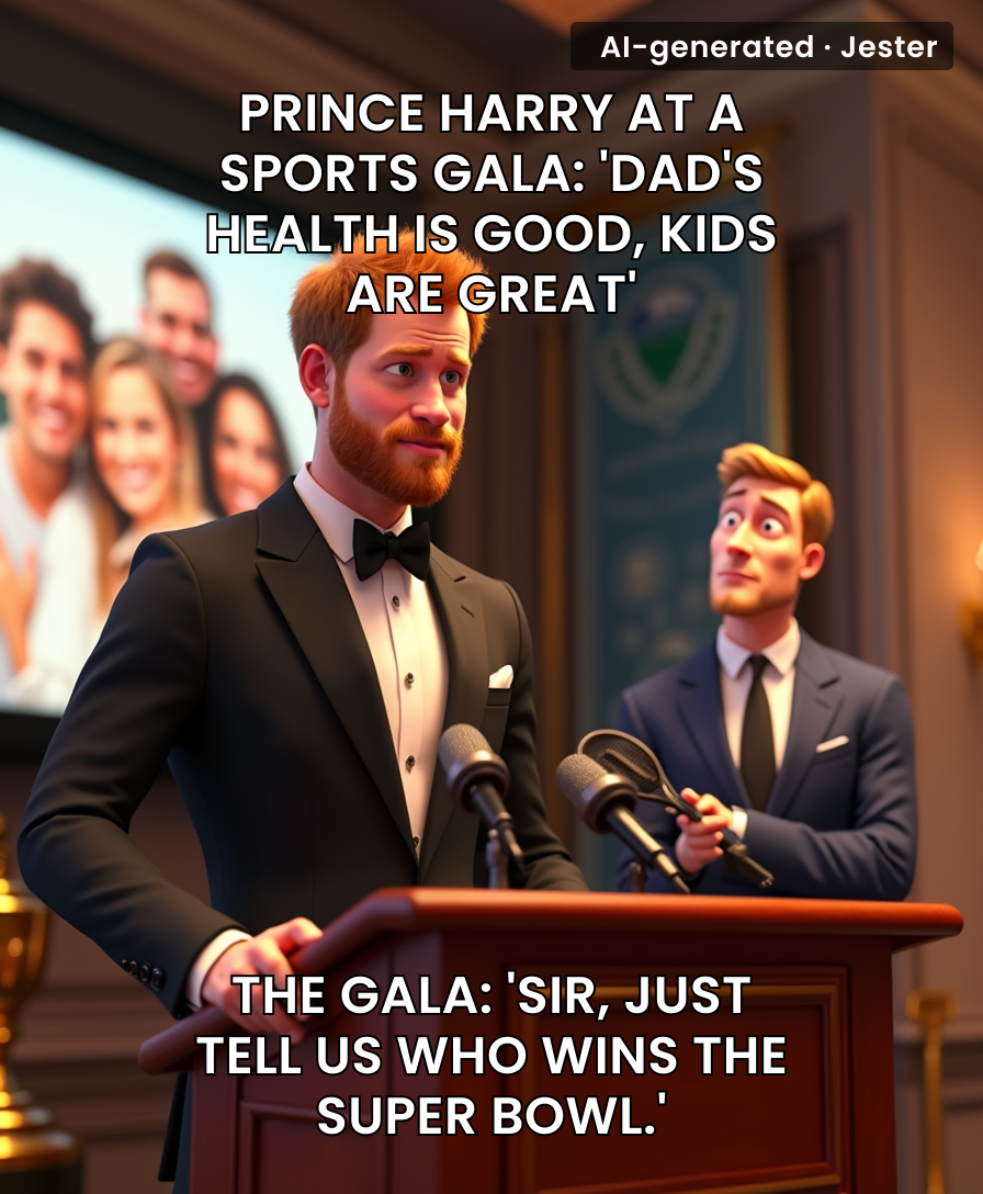 Harry at a sports gala talking family? That's the royal version of showing baby photos to a stranger.