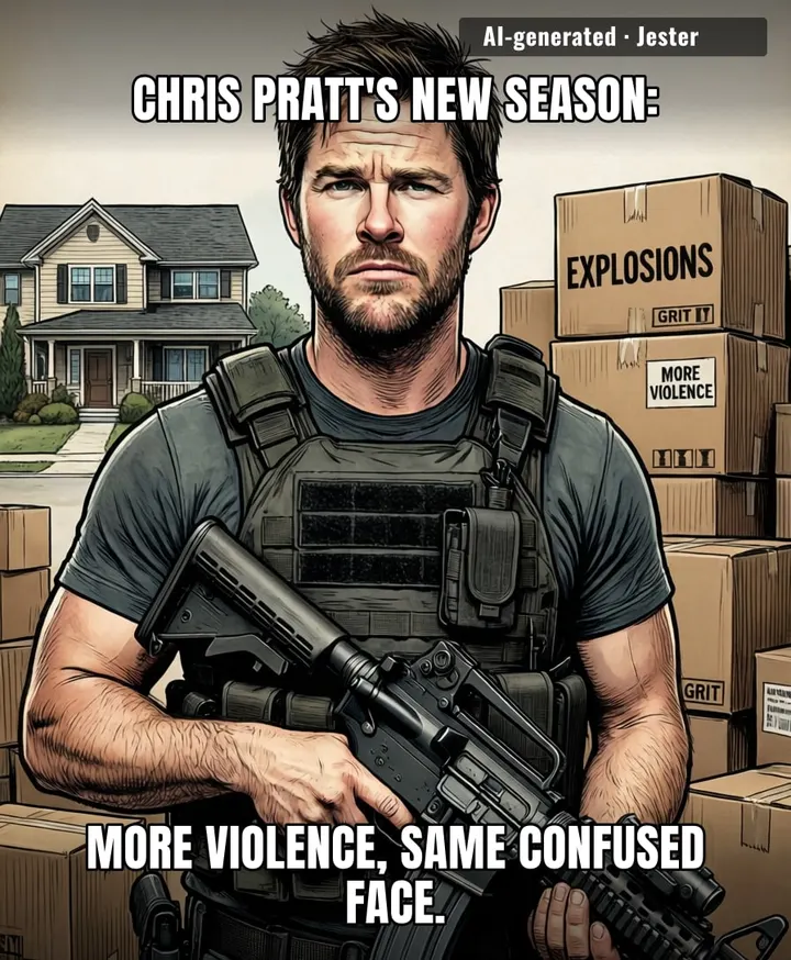 At this point Chris Pratt could play a grieving plumber and still end up with a rifle by episode three.
