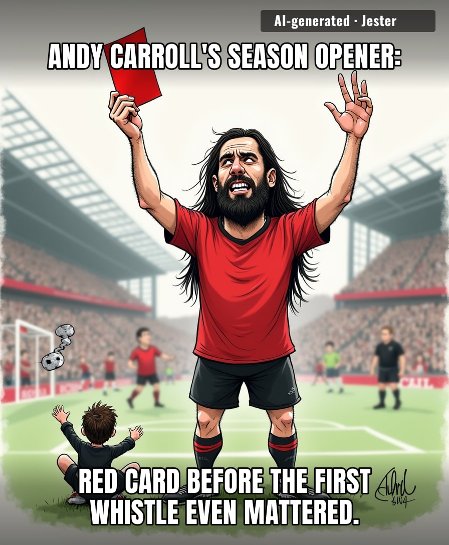 The only thing faster than Carroll's red card was his reputation getting there first.