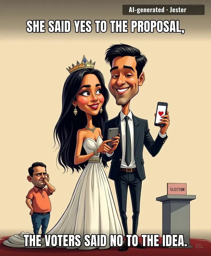 The only ring she's getting is the one around his finger — and the one around the party's campaign promises.