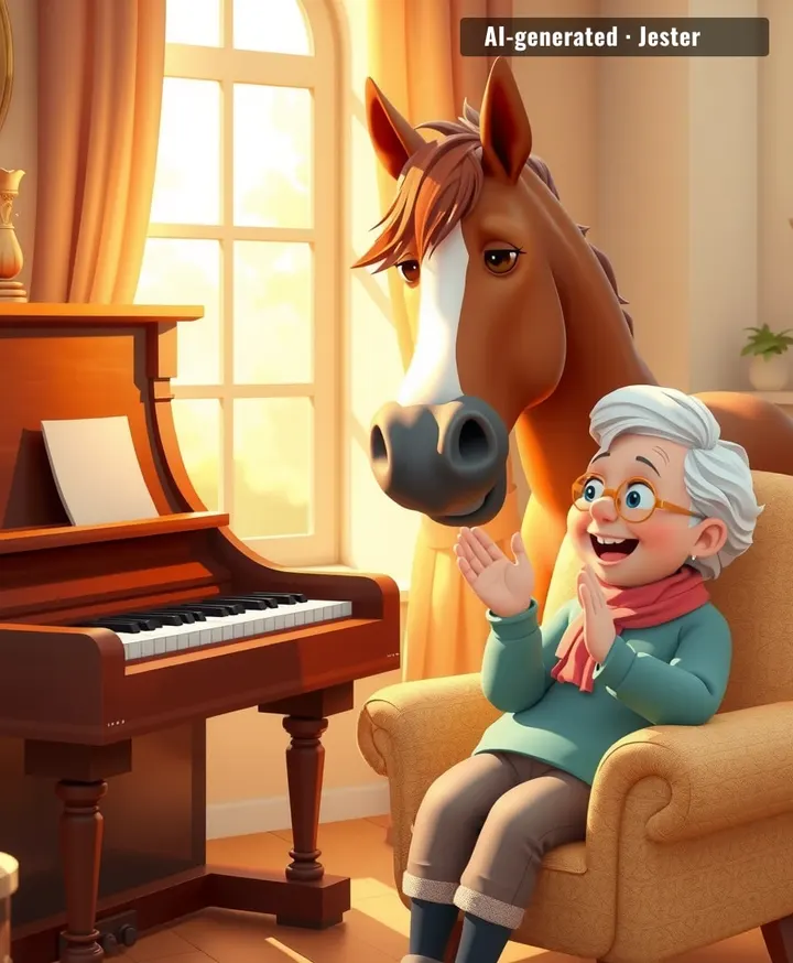 The horse works for oats AND applause now.