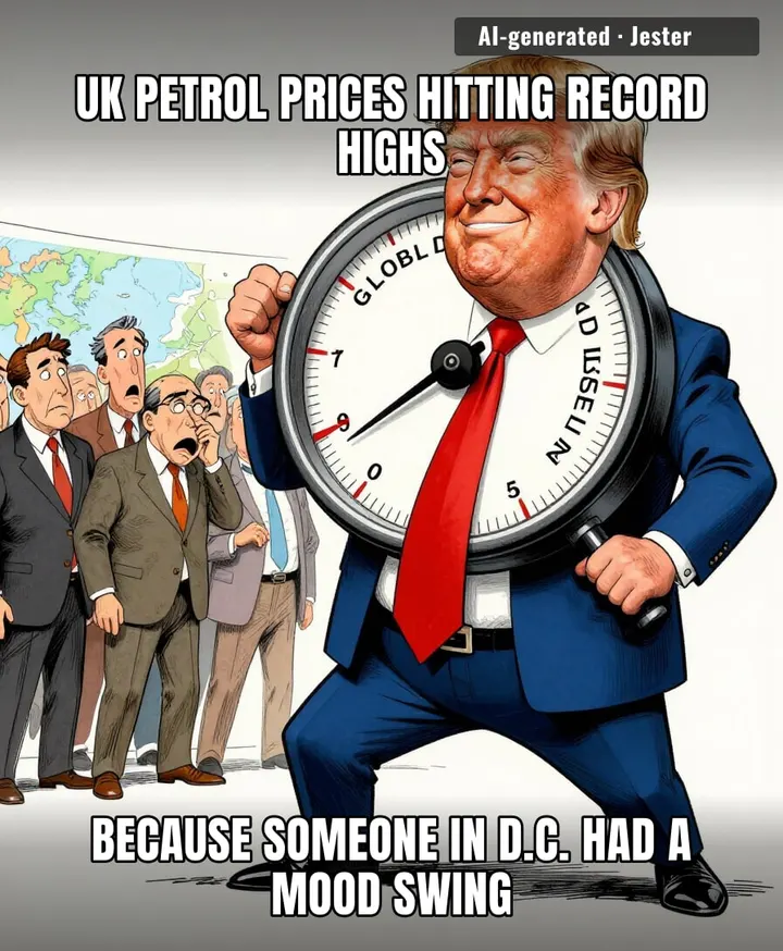 We’re really letting the price of a pint of diesel be determined by whether or not a billionaire finished his lunch in a good mood.