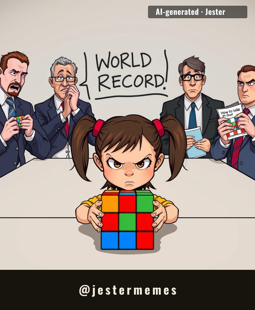 I’m still trying to find the corner pieces and this kid has already lapped the planet.