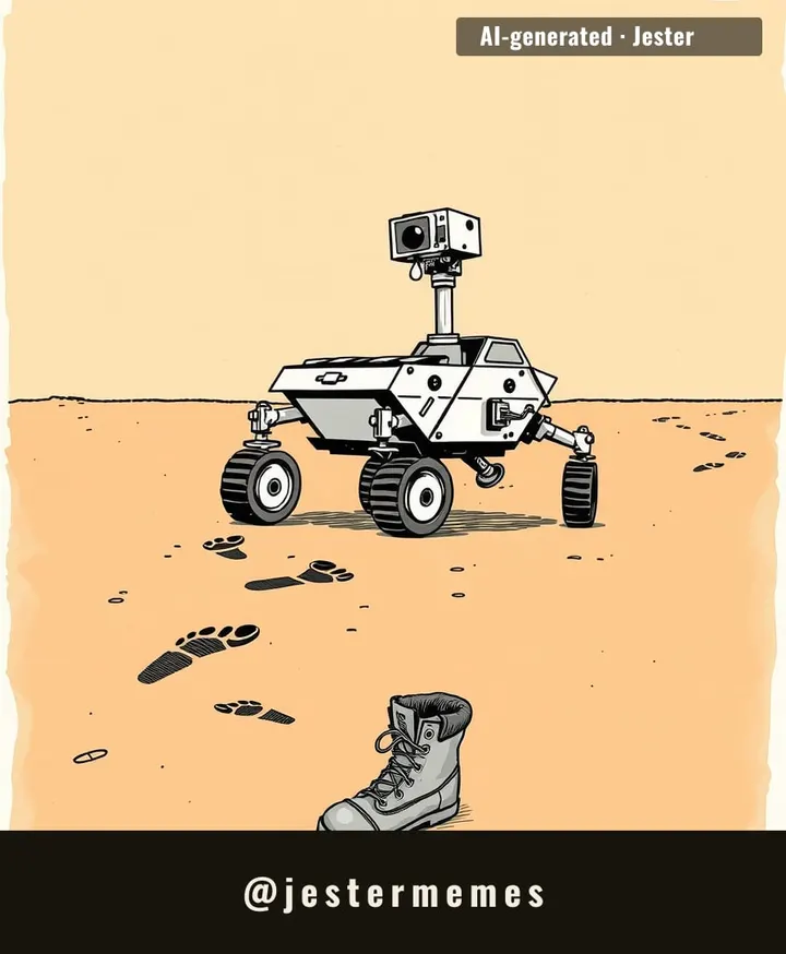 So there's a footprint on Mars and somehow the rover that took the photo isn't the suspect.