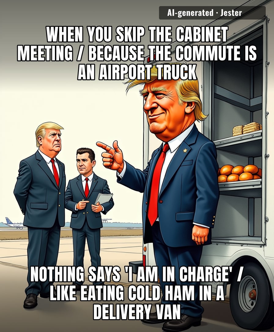 The most powerful man in the world just turned the executive branch into a mobile deli counter because he can’t stand his own employees.