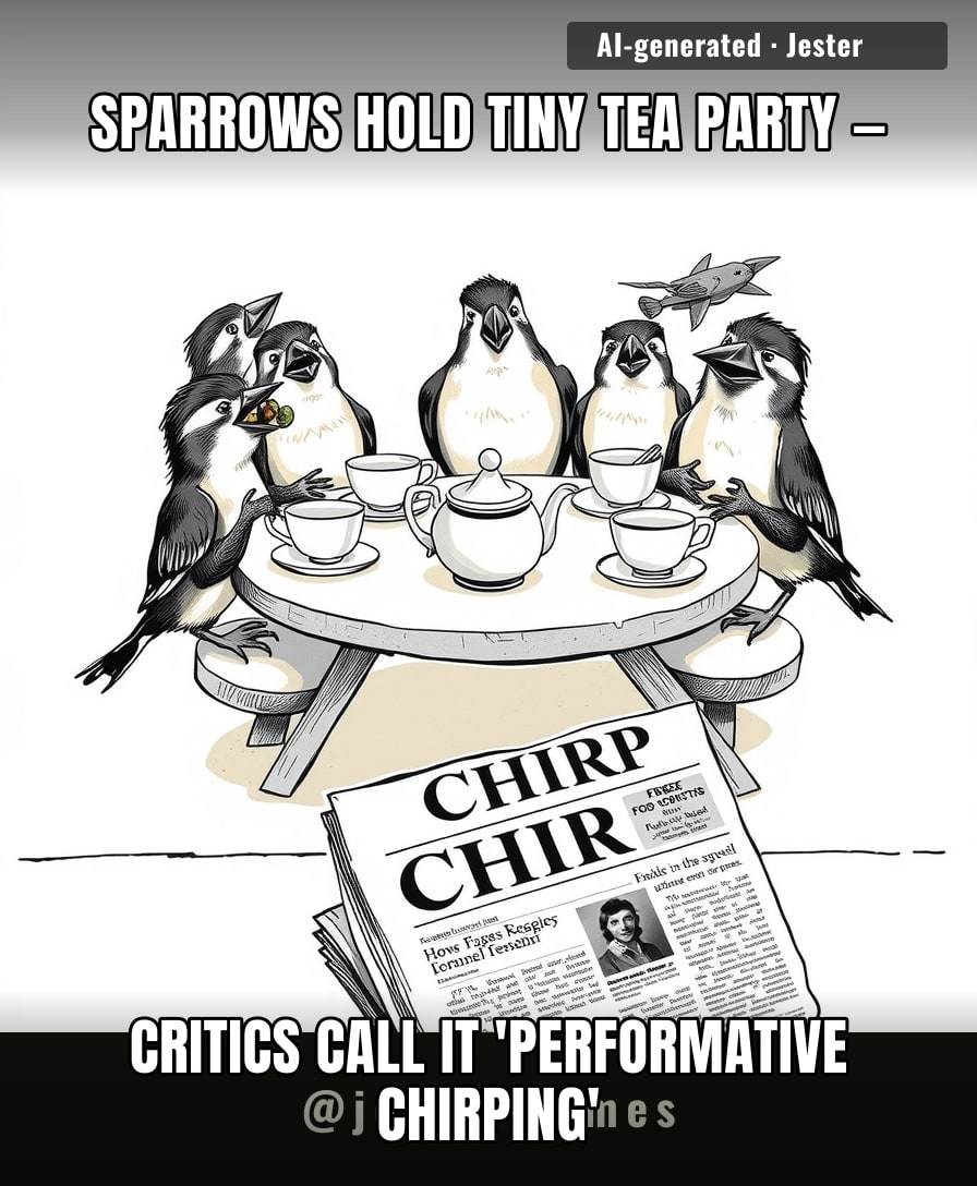 Sparrows get better table manners than my last four Zoom calls.
