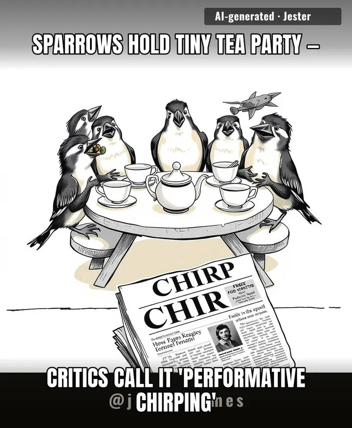 Sparrows get better table manners than my last four Zoom calls.
