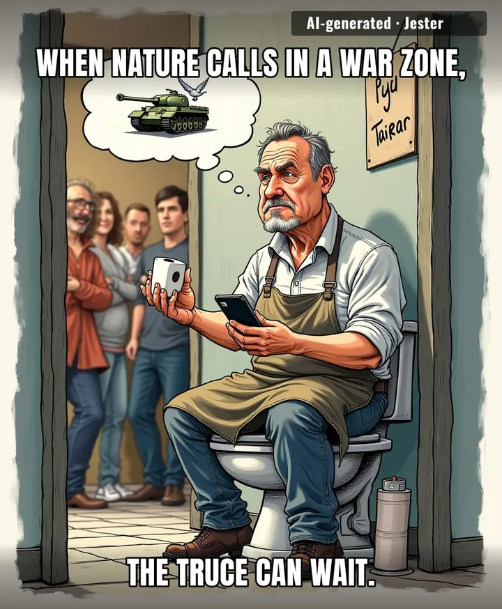 The real peace deal: everyone agrees the toilet paper shortage is the true crisis.