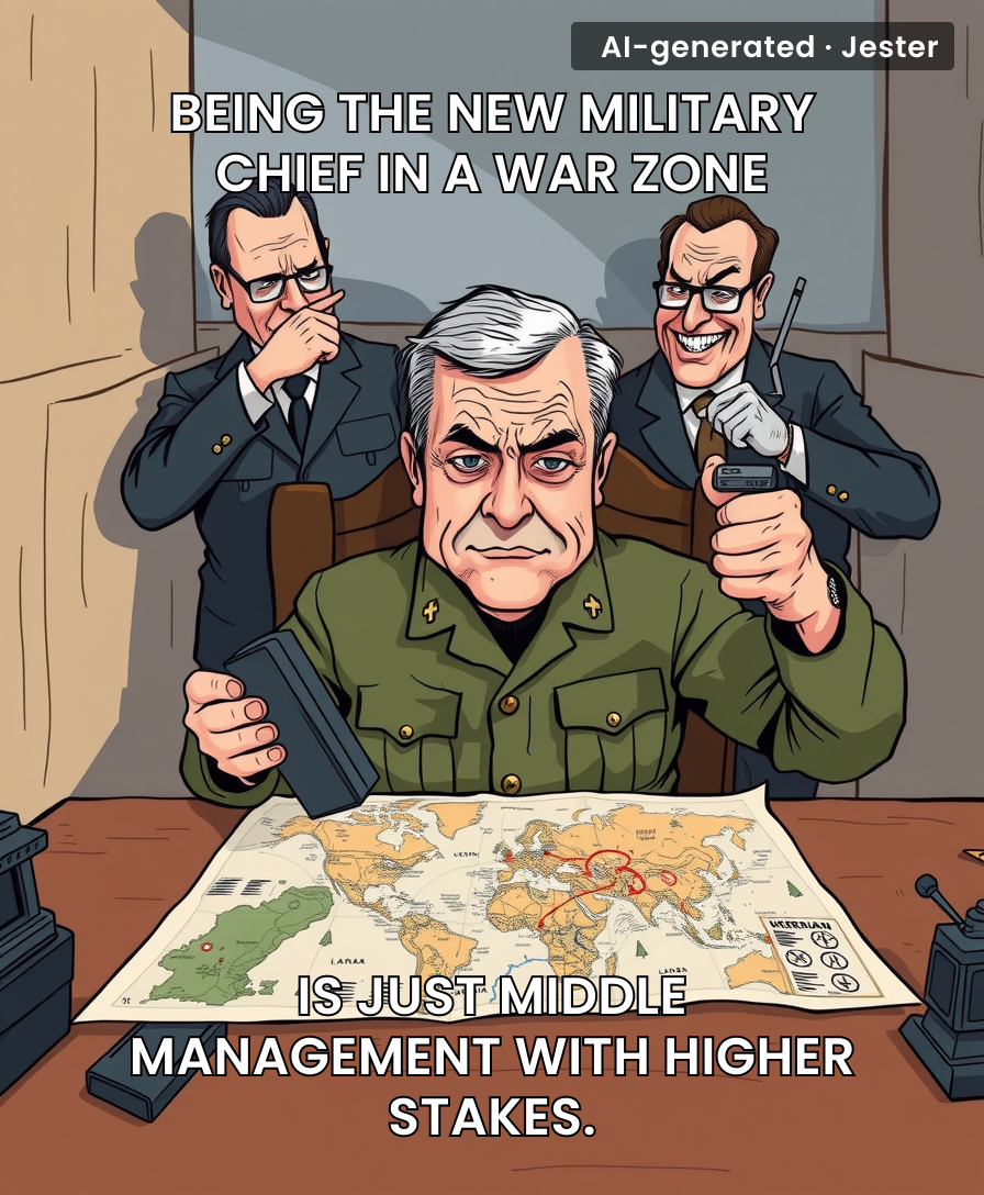 Finally, a job where you get blamed for both the battlefield failures and the politicians' bad ideas at the same time.