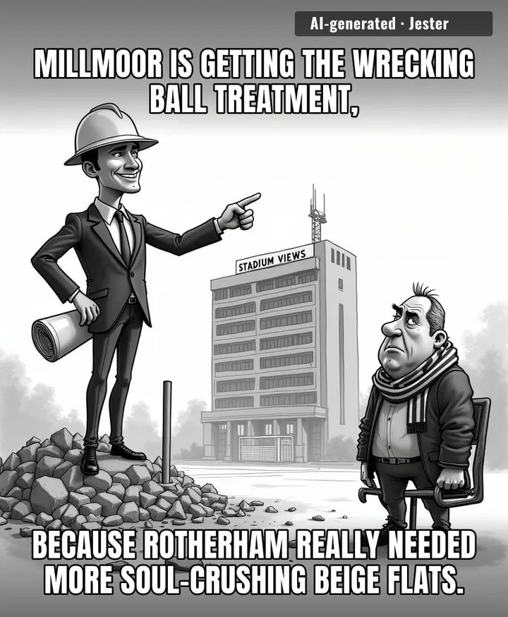 The only thing getting a bigger upgrade than the stadium is the developer's ability to market 'concrete box with no windows' as a 'heritage-inspired living experience'.
