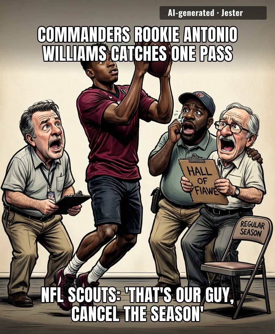 somewhere a rookie is getting a Hall of Fame jacket for a catch that happened in a scrimmage nobody watched