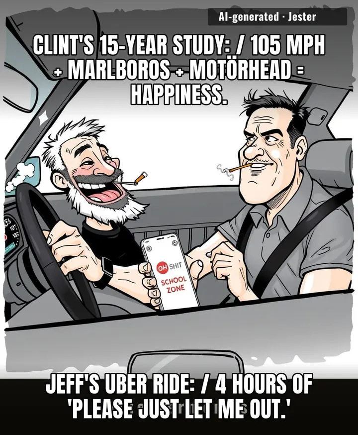 Jeff paid $400 for an Uber to watch his friend's midlife crisis hit 105 miles per hour.