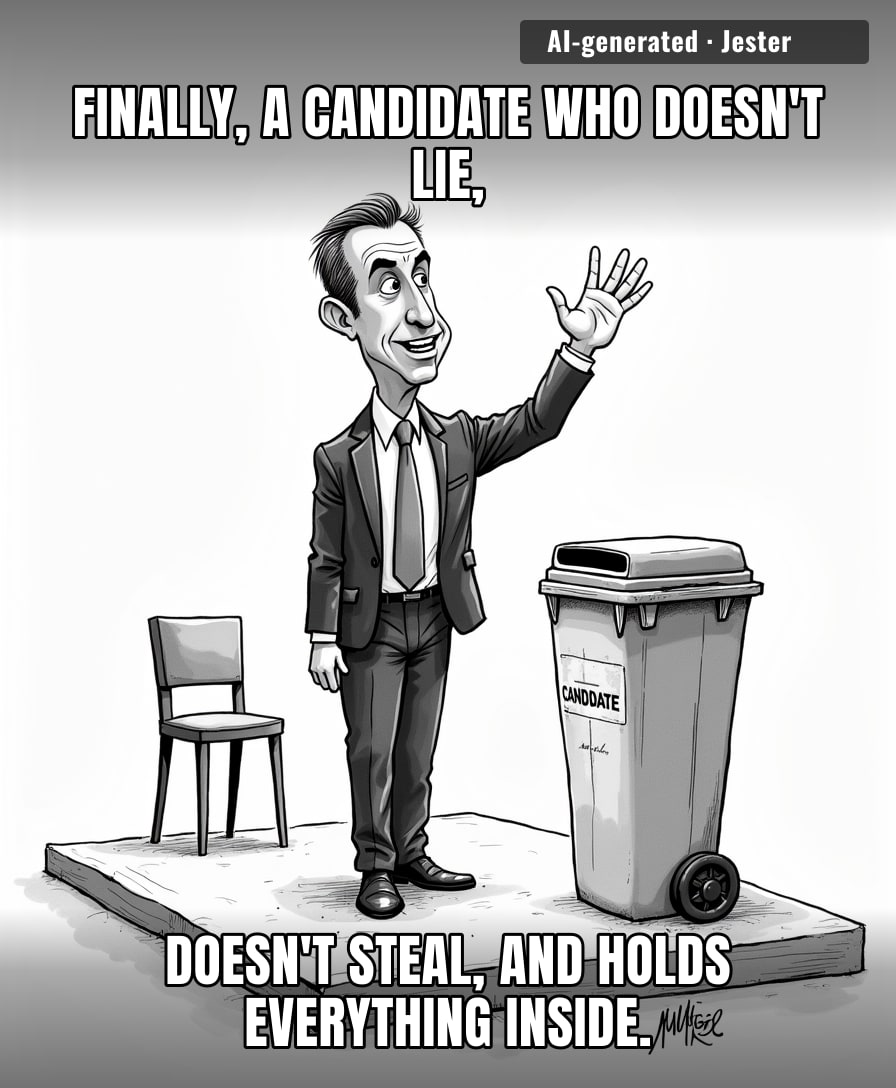 The bin was the only opponent in the race with a genuine plan to clean up the streets.
