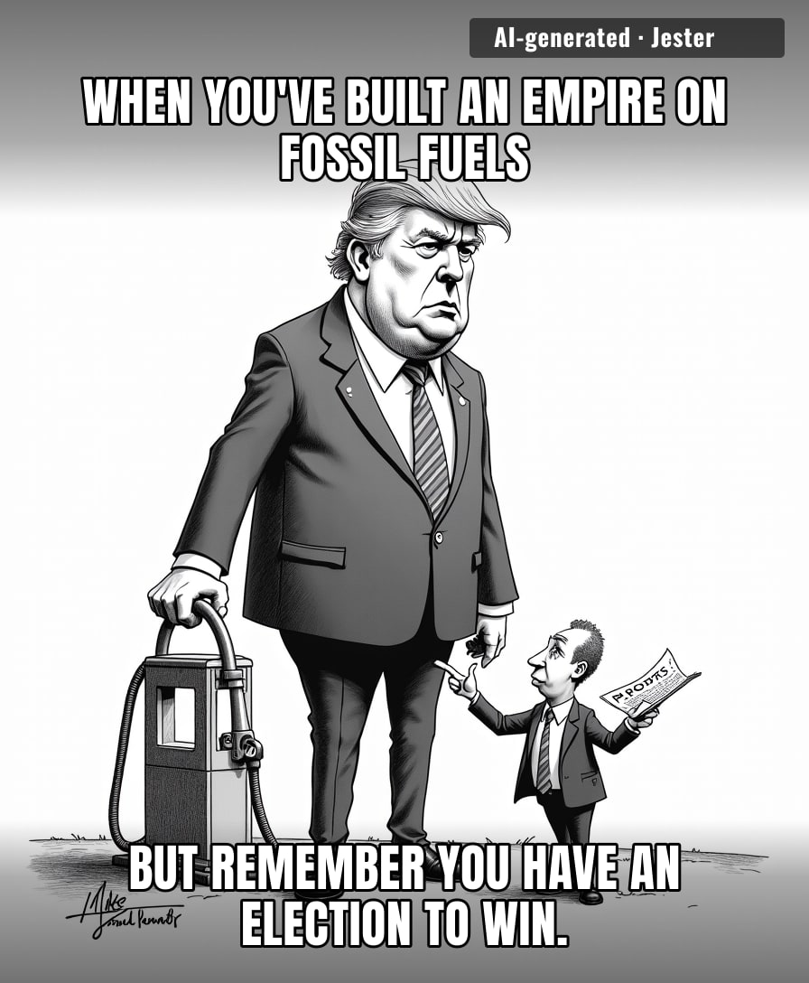 Donald Trump lecturing a CEO on lowering gas prices is like a arsonist calling the fire department to complain about the heat.