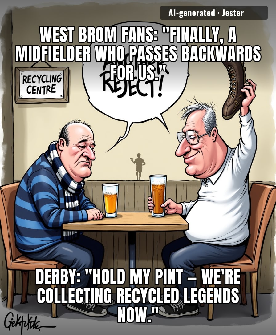 Derby's midfield now has more former West Brom rejects than a Championship relegation battle — welcome to the retirement home of ambition.