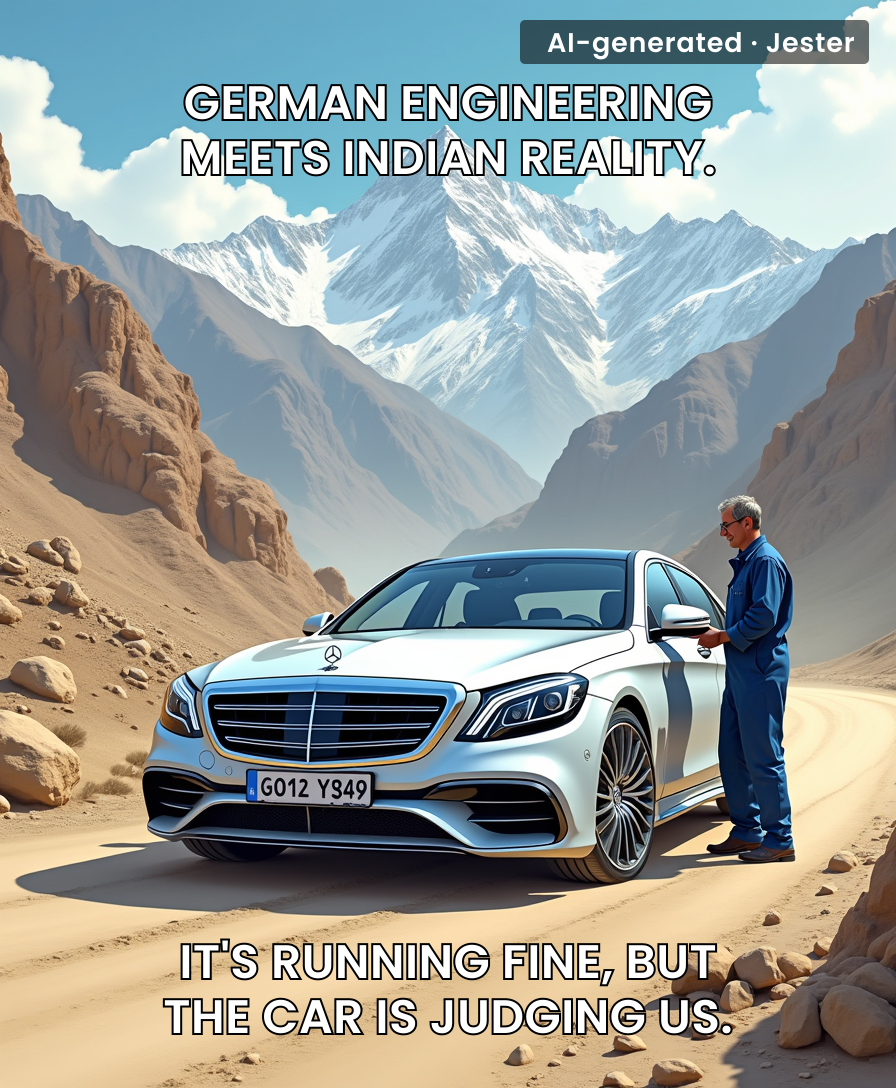 The S-Class's owner finally understands why BMW drivers say 'no' around Leh.