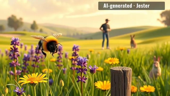 Somewhere a golfer is standing in the wildflowers yelling "this was the fairway" while a bee gives him a tiny high five.