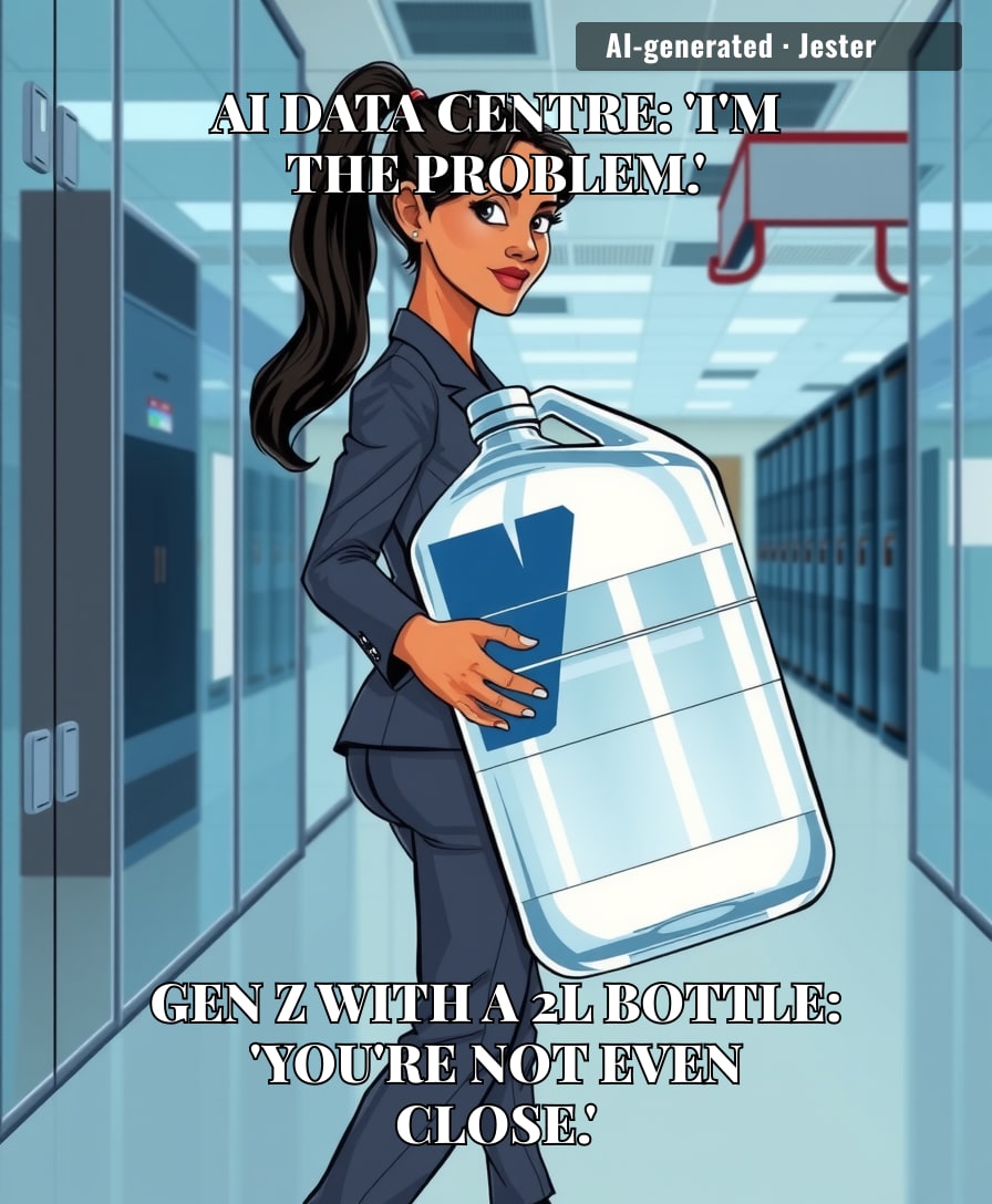 Gen Z's hydration needs are the only thing that makes AI look eco-friendly.